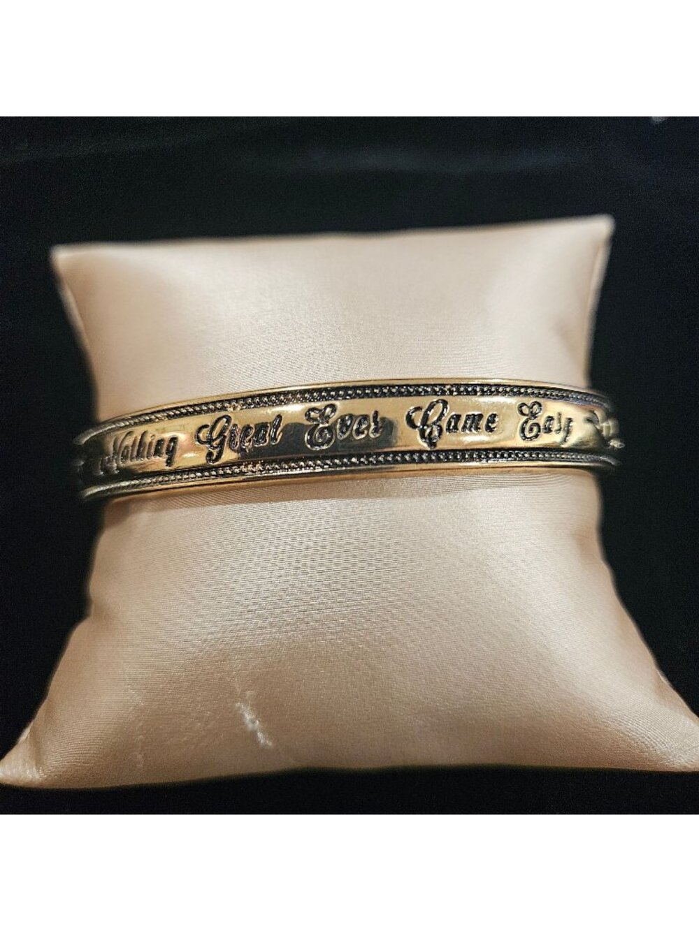 Cuff Bracelet Nothing Great Ever Came Easy Graduation motivational Gold-Tone